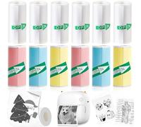 Monsully Printer Sticker Paper, 16 Colorful Thermal Printer Paper 57 x 25 mm Thermal Mini Sticker Roll for Mini Camera Printing(Multicolors)