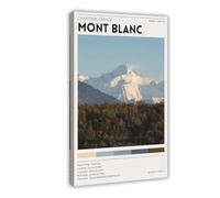 Mont Blanc - Chamonix, France Travel Poster Canvas Poster Bedroom Decor Landscape Office Room Decor Gift 24x36inch(60x90cm)