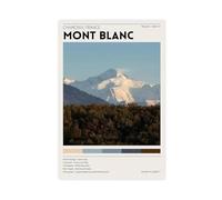 Mont Blanc - Chamonix, France Travel Poster Canvas Poster Wall Art Decor Print Picture Paintings for Living Room Bedroom Decoration 24x36inch(60x90cm)