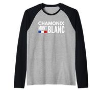 Mont Blanc Chamonix French alp Mountain Mens Womens Souvenir Raglan Baseball Tee