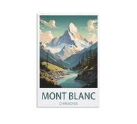 Mont Blanc Chamonix Vintage Travel Poster Landscape 08x12inch(20x30cm) Wall Art Picture Print Canvas Art Poster Modern Family Bedroom Decor Posters