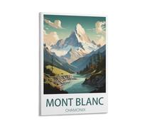 Mont Blanc Chamonix Vintage Travel Poster Landscape 12x18inch(30x45cm) Wall Art Picture Print Canvas Art Poster Modern Family Bedroom Decor Posters