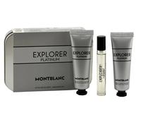 Mont Blanc Explorer Platinum EDP Set with Face Cream & Cleansing Gel Travel Size