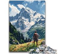 Mont Blanc France Mountain Jigsaw Puzzles for Teenagers, Toys Educational Games Stress Relieving Wishlist with Santa Claus 1000pcs(50x75cm)