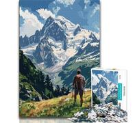 Mont Blanc France Mountain Jigsaws 1000 Pieces for Adults,for Educational Game Challenge Toy for Is Ideal As A Gift for The Whole Family 38x26cm