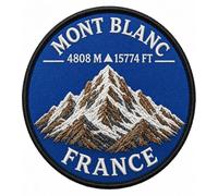 Mont Blanc Patch Embroidered Iron on/Sew on Badge, Chamonix France Travel Souvenir Emblem (3 Inch)