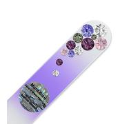 Mont Bleu Crystal Nail File hand decorated with crystals - Handbag Size - Hand Made - Czech Tempered Glass