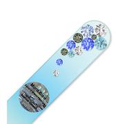 Mont Bleu Crystal Nail File hand decorated with crystals - Handbag Size - Hand Made - Czech Tempered Glass