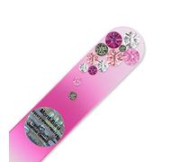 Mont Bleu Crystal Nail File hand decorated with crystals - Handbag Size - Hand Made - Czech Tempered Glass