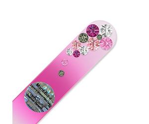 Mont Bleu Crystal Nail File hand decorated with crystals - Handbag Size - Hand Made - Czech Tempered Glass
