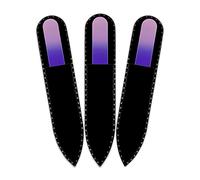 Mont Bleu Rainbow Crystal Nail File in Black Velvet Pouch - Small - Purse Size - Czech Tempered Glass - Lifetime Guaranty - Handmade in Czech Republic - Improves Nail Strength