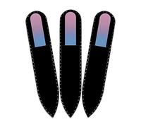 Mont Bleu Rainbow Crystal Nail File in Black Velvet Pouch - Small - Purse Size - Czech Tempered Glass - Lifetime Guaranty - Handmade in Czech Republic - Enjoy a Professional Smooth Finish