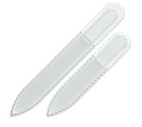 Mont Bleu Set of 2 Czech Crystal Nail Files - Genuine Czech Tempered Glass - Handmade - Double Sided - Etched - Glass Nail Files for Natural Nails