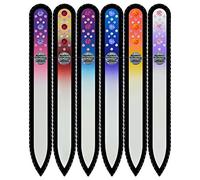Mont Bleu Set of 5 + 1 free Crystal Nail Files hand decorated with crystals from Swarovski® | Universal Size, Hand Made, Czech Tempered Glass, Lifetime Guaranty