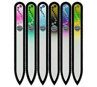 Mont Bleu Set of 5 + 1 free Crystal Nail Files hand decorated with crystals from Swarovski® | Universal Size, Hand Made, Czech Tempered Glass, Lifetime Guaranty