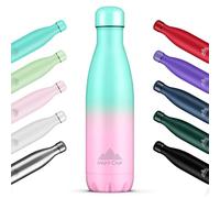 Mont-Clair l'O Stainless Steel Water Bottle, Vacuum Insulated - BPA Free, 12h Hot & 24h Cold Drinks, Metal Water Bottle 1L Leakproof, Ideal for Adult, Kids, Running - Gradient Cyan/Pink