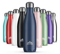 Mont-Clair Stainless Steel Water Bottle, Vacuum Insulated - BPA Free, 12h Hot & 24h Cold Drinks, Metal Water Bottle 500ml Leakproof, Ideal for Adult, Kids, Running - Dark Blue
