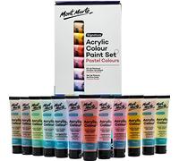MONT MARTE Acrylic Colour Pastel Paint Set Signature 12pc x 36ml (1.2 US fl.oz), Creamy Pastel Acrylic Paint Set, Good Coverage, Semi-Matte Finish, Ideal For Most Art and Craft Surfaces.