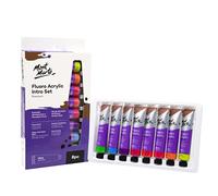 MONT MARTE Acrylic Paint Set - Fluorescent - 8 pieces, 18 ml tubes - Ideal for acrylic painting - Brilliant lightfast colours with great opacity