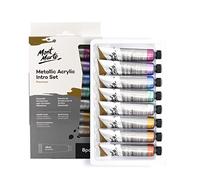 MONT MARTE Acrylic Paint Set - Metallic - 8 pieces, 18 ml tubes - Ideal for Acrylic Painting - Brilliant lightfast colours with high Opacity