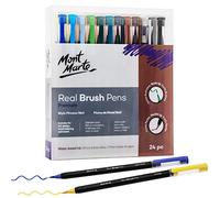 MONT MARTE Brush Pen Set - 24 pieces - Water-mixable Paint - Ideal Brush Pens for Painting, Drawing, Handlettering, Calligraphy