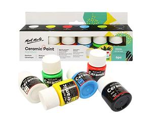 MONT MARTE Ceramic Paint Set - 6 pieces x 20ml - Water resistant Ceramic Colours - Ideal Porcelain Paint for painting Cups, Vases and Bowls