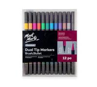 Mont Marte Dual Tip Markers Brush/Bullet, Natural, Standard