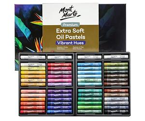 MONT MARTE Extra Soft Oil Pastels 52pc, Assorted Bright Colours, Vibrant and Buttery, Versatile Art Pastels for Blending, Layering & Shading, Ideal for Art, Craft, Colouring and Sketching