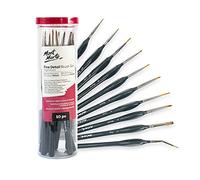 Mont Marte Small Paint Brushes - 10 fine Paint Brushes - Ideal Detail Paint Brushes for Acrylic Paint, Watercolour, Oil Paint