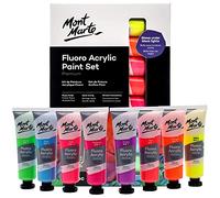 MONT MARTE Fluro Acrylic Paint Intro Set 8pce x 36ml, 8 Colours, Suitable for Use with Canvas, Card, Paper and Wood