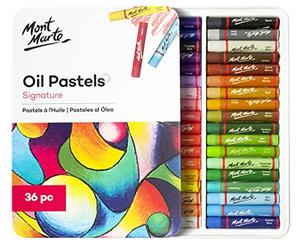 MONT MARTE Oil Pastels Set - 36 Pieces - Soft Oil Pastels for Art - Intense Colours, High Pigmentation - Ideal for Painting and Drawing