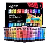 MONT MARTE Premium Metallic Acrylic Paint Set, 24 x 1.02oz (36ml) Tubes, 24 Colors, Suitable for Most Surfaces Including Canvas, Card, Paper and Wood