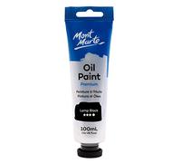 MONT MARTE Premium Oil Paint, 100ml (3.4oz), Ivory Black, Good Coverage, Excellent Tinting Strength