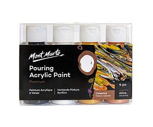 MONT MARTE Premium Pouring Acrylic Paint, Celestial, 4pc Set, 60ml Bottles