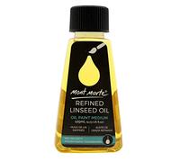 MONT MARTE Premium Refined Linseed Oil 4.2 Fluid Ounce (125ml) Enhance Oil Paint Flow, Increase Gloss