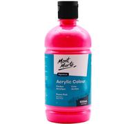 MONT MARTE Signature Fluoro Pink Acrylic Paint, 16.9oz (500ml), Semi-Matte Finish, Suitable for Canvas, Wood, Fabric, Leather, Cardboard, Paper, MDF and Crafts