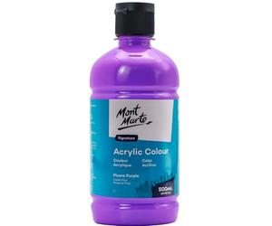 MONT MARTE Signature Fluoro Purple Acrylic Paint, 16.9oz (500ml), Semi-Matte Finish, Suitable for Canvas, Wood, Fabric, Leather, Cardboard, Paper, MDF and Crafts