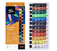 MONT MARTE Signature Gouache Paint, 12 x 12ml (0.4oz), Semi-Matte Finish, 12 Colours, Suitable for use with Canvas, Watercolour Paper, Watercolour Paints and Mixed Media