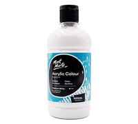 MONT MARTE Signature Titanium White Acrylic Paint, 16.9oz (500ml), Semi-Matte Finish, Suitable for Canvas, Wood, Fabric, Leather, Cardboard, Paper, MDF and Crafts