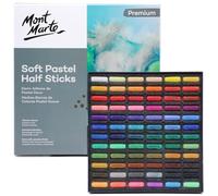 MONT MARTE Soft Pastel Half Sticks 72pc, Pastels Art Supplies, Artist Quality Pastels, Extra Soft and Smooth Texture, Ideal for Professional Level Artwork