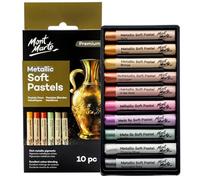 MONT MARTE Metallic Soft Pastels Premium 10pc, Dry Pastels, Assorted Metallic Colours, Versatile Art Pastels for Blending, Layering & Shading, Ideal for Art, Craft, Drawing