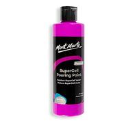 MONT MARTE SuperCell Pouring Paint Premium 8.1 US fl.oz (240ml) - Fuchsia Paint Bottle, Creates Instants Cells In Fluid Art, Ideal for Art, Craft, Pour Art