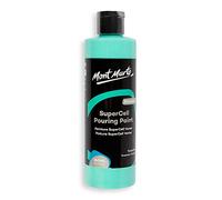 MONT MARTE SuperCell Pouring Paint Premium 8.1 US fl.oz (240ml) - Turquoise Paint Bottle, Creates Instants Cells In Fluid Art, Ideal for Art, Craft, Pour Art