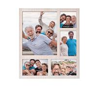 MONT PLEASANT White 4X6 Picture Frame with 5 Openings Display Multiple 8X10,Two 4X6 and 4X4 Photos Wood Collage Frame for Wall Mounting or Tabletop Display-Great for Weddings