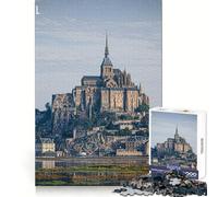 Mont Saint Michel Abbey 1000 Piece Jigsaw Puzzles for Adults Unwind Game Snug Cut Playful Challenge Wall Accent (50x75cm)