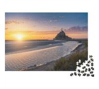 Mont Saint-Michel France 1000 Piece Jigsaw As A Gift Mental Relaxation Birthday Present Wall Decor Framed Puzzle Art for Adults 38x26cm/1000pcs