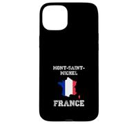 Mont Saint-Michel France Map Flag Travel Graphic Design Case for iPhone 15 Plus