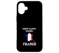 Mont Saint-Michel France Map Flag Travel Graphic Design Case for iPhone 16 Plus