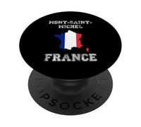 Mont Saint-Michel France Map Flag Travel Graphic Design PopSockets Adhesive PopGrip
