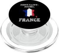 Mont Saint-Michel France Map Flag Travel Graphic Design PopSockets PopGrip for MagSafe